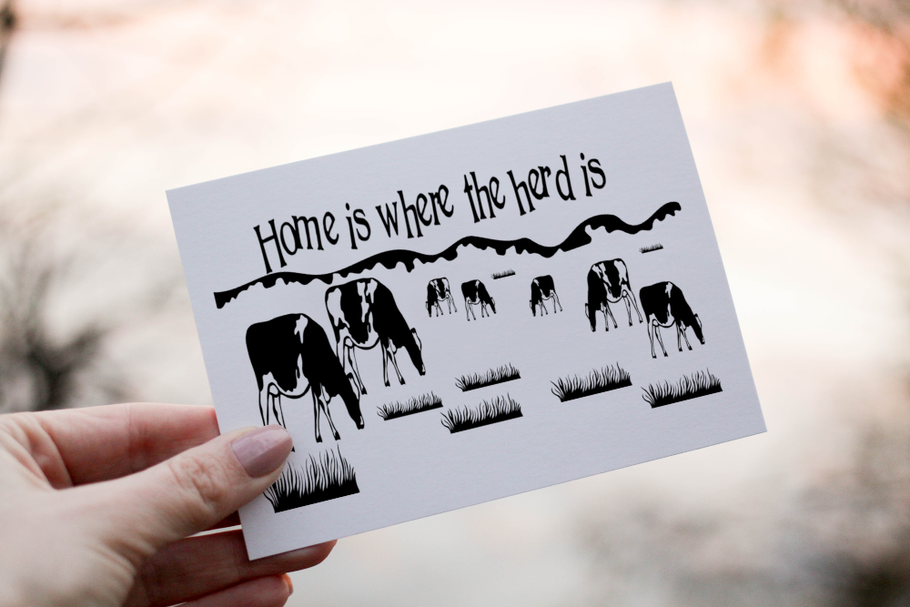 Home Is Where The Herd Is Birthday Card, Card for Birthday - Click Image to Close